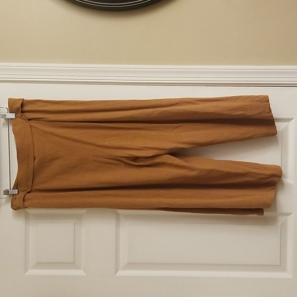 Women's flowy mustard brown Gauchos - Picture 4 of 8